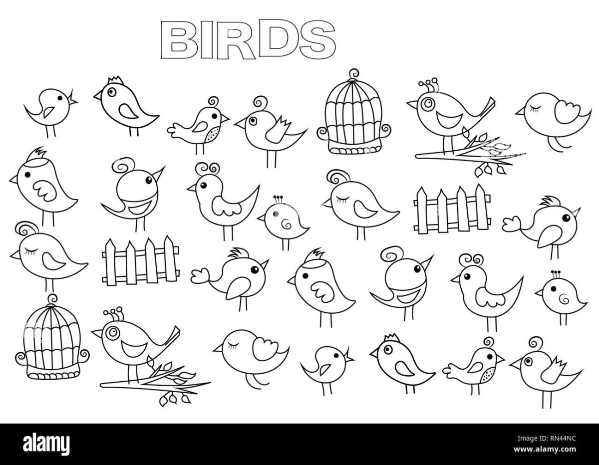 Маленькая птичка раскраска