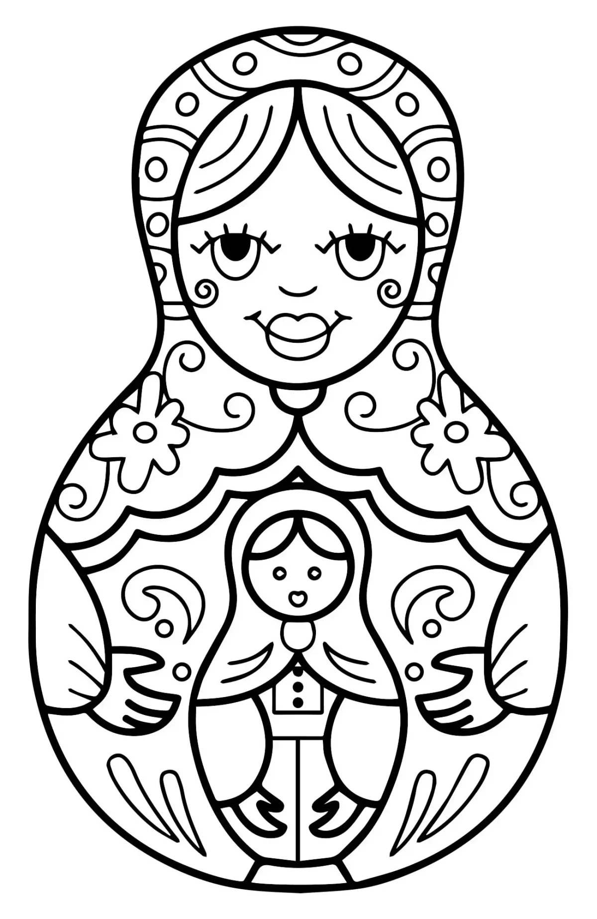 Полхов-Майданская Матрешка раскраска