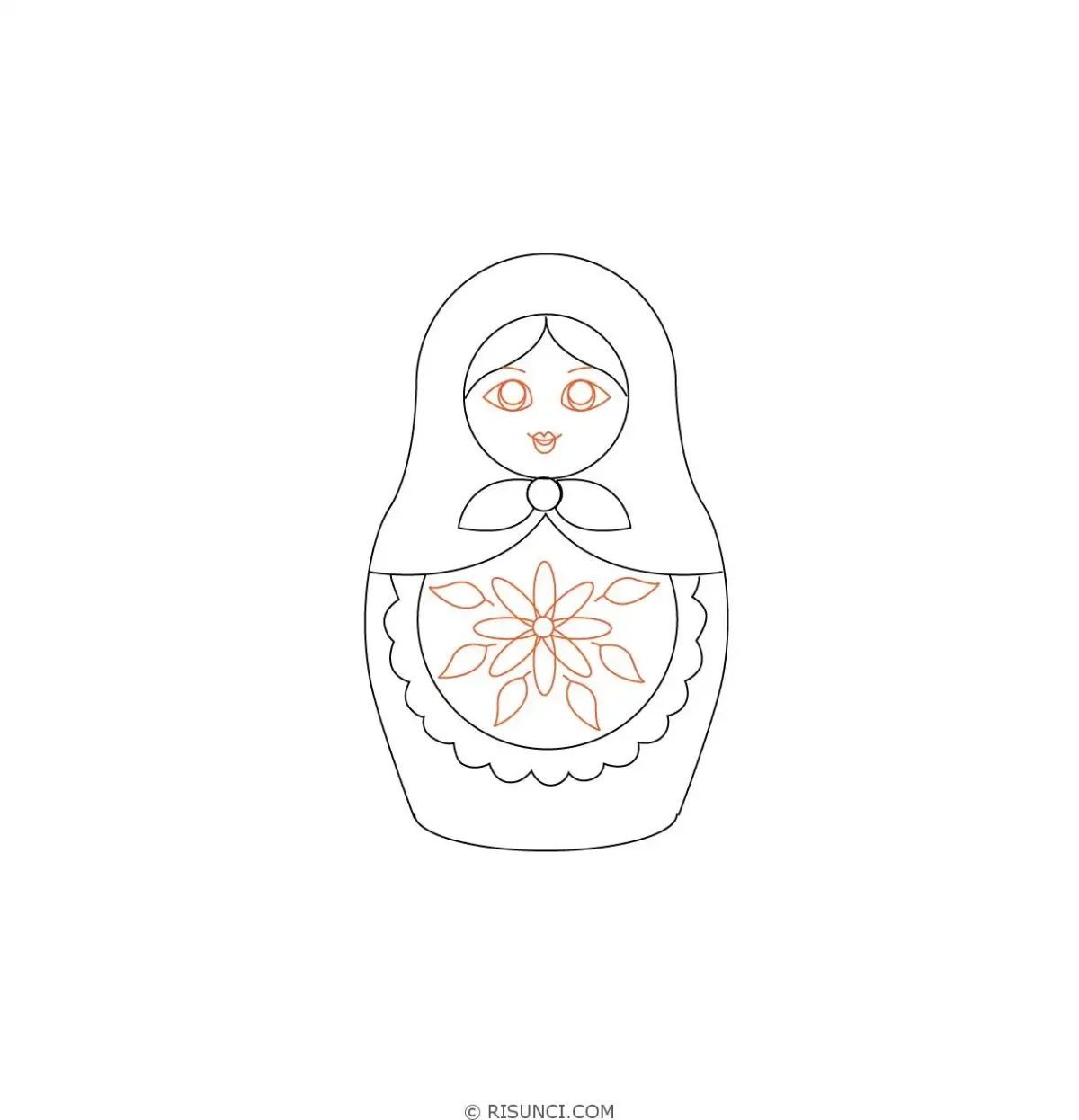 Матрёшка для срисовки