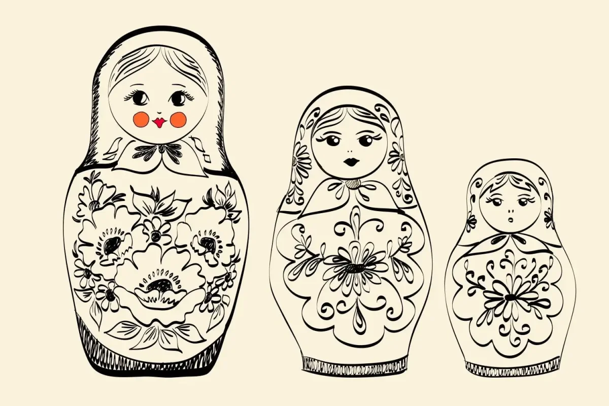 Матрешка чб