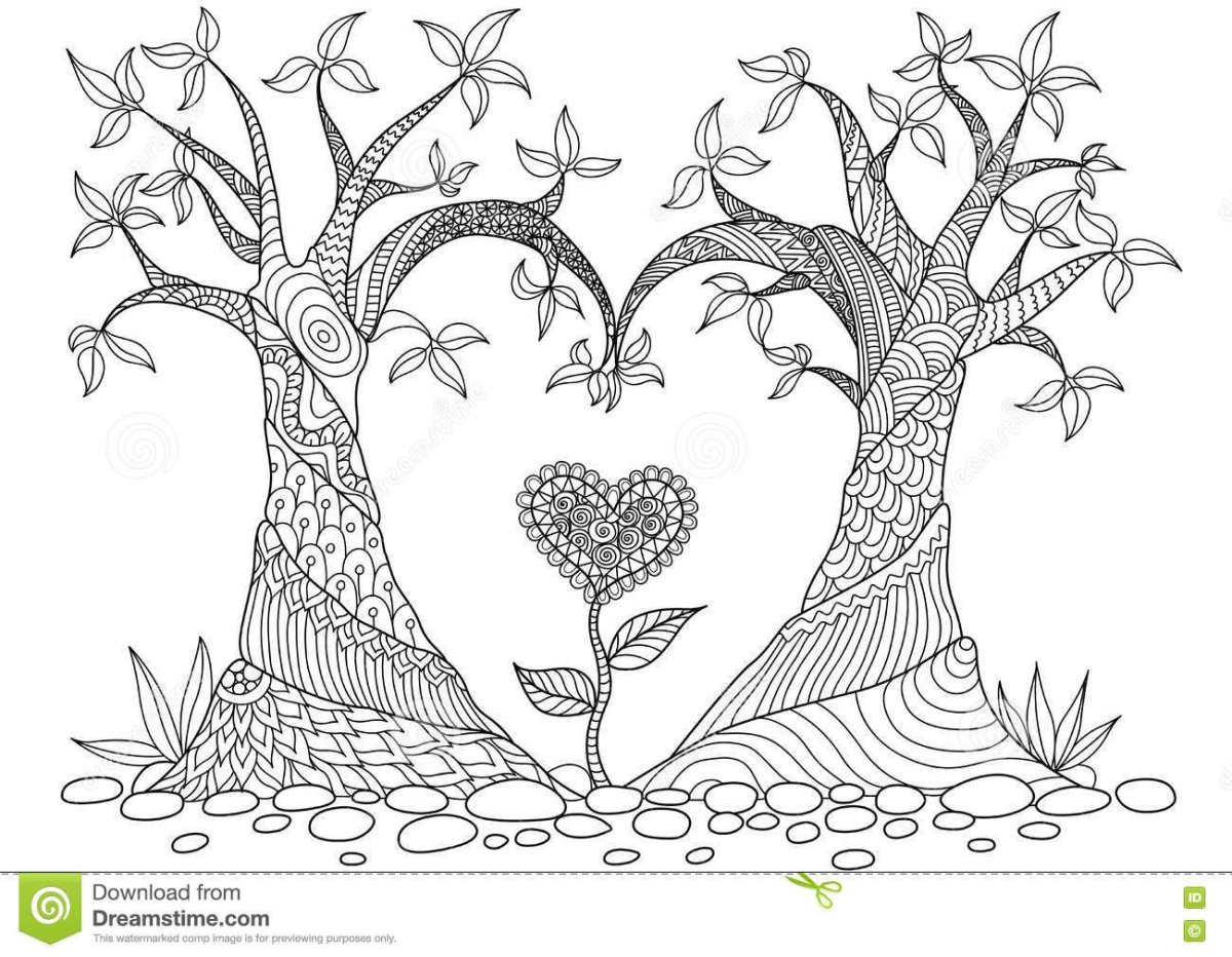 Два дерева раскраска