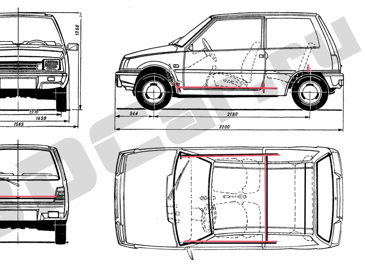 ВАЗ[ 2107 рисунок тюнингованный