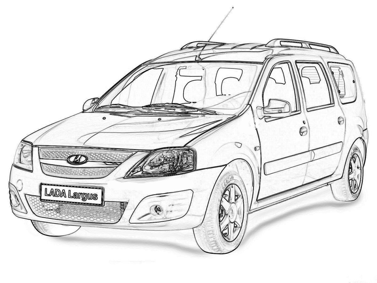 Раскраска машинки вид сбоку