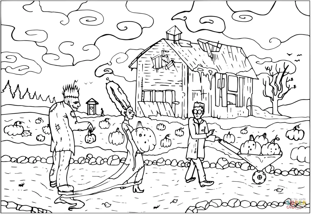 Раскраска уборка осеннего урожая