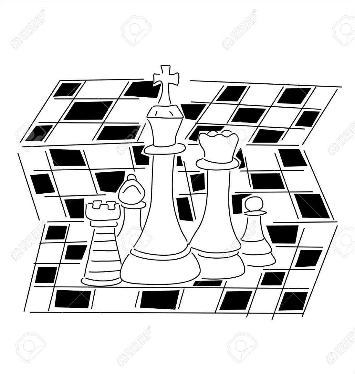 Шахматные раскраски для детей