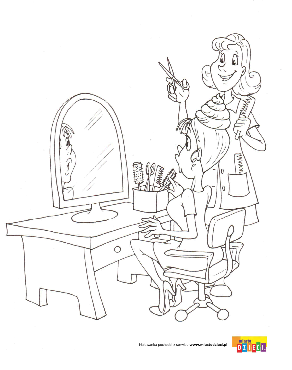 Раскраска профессия парикмахер