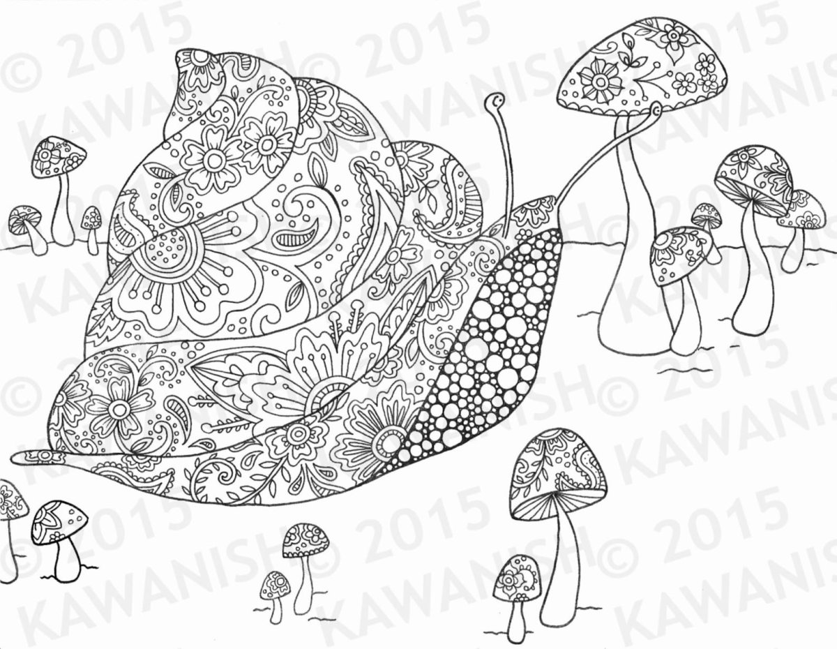 Раскраска антистресс улитка