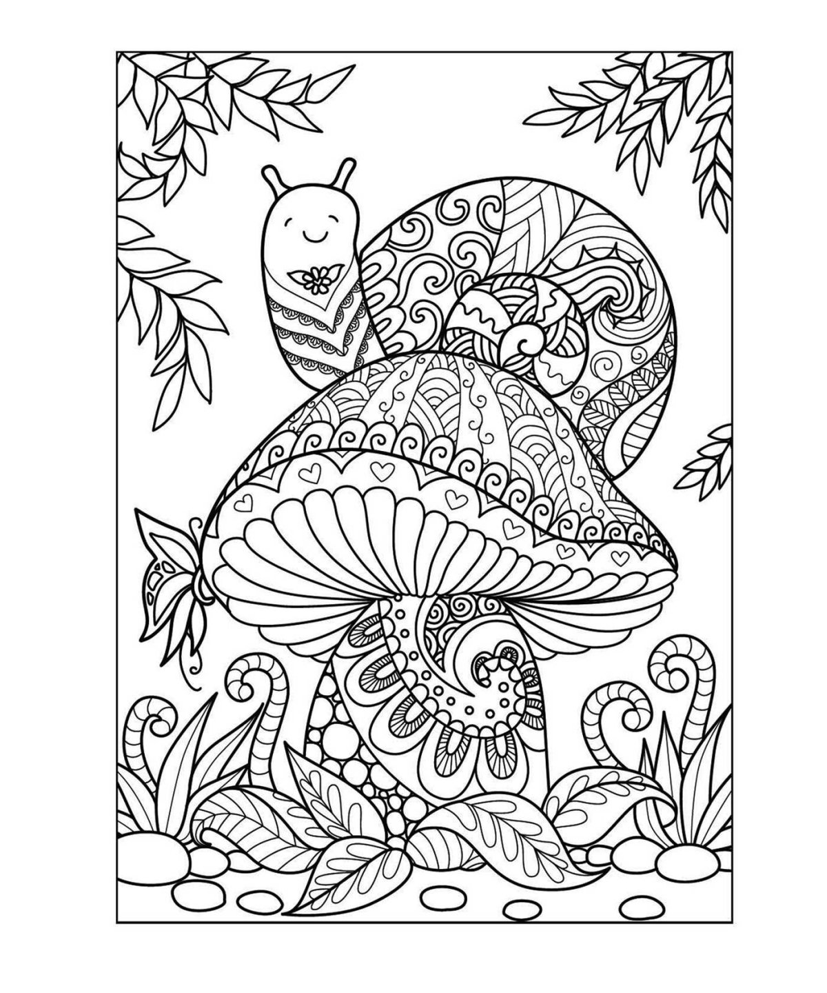 Раскраска антистресс улитка