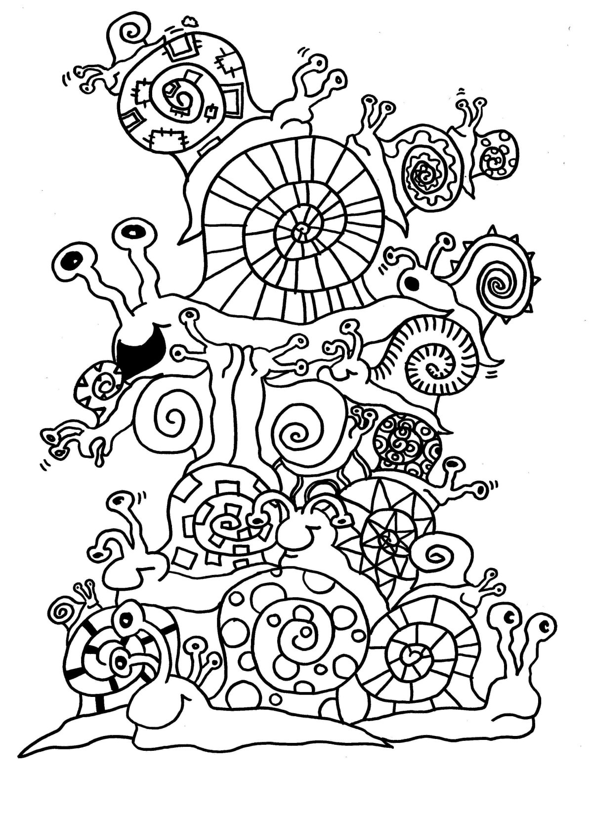 Раскраска антистресс улитка