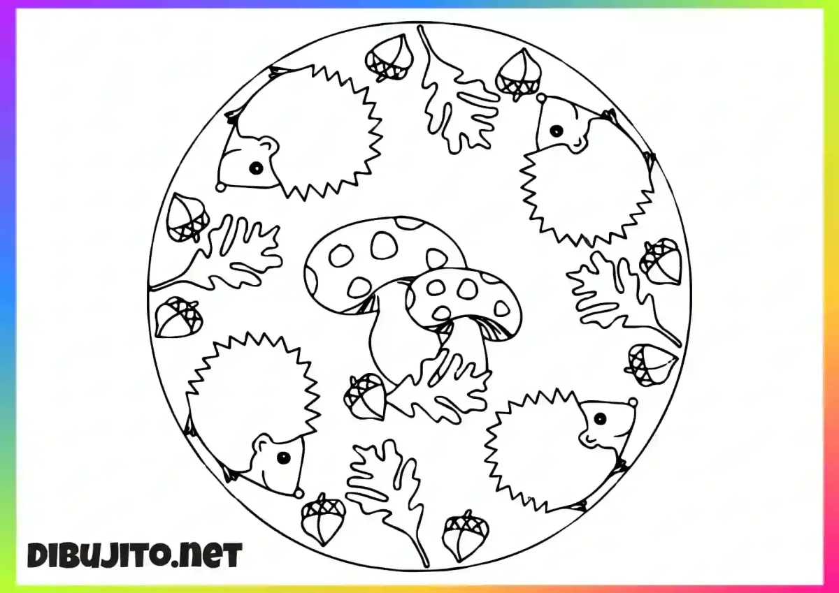 Ежик с яблоком раскраска