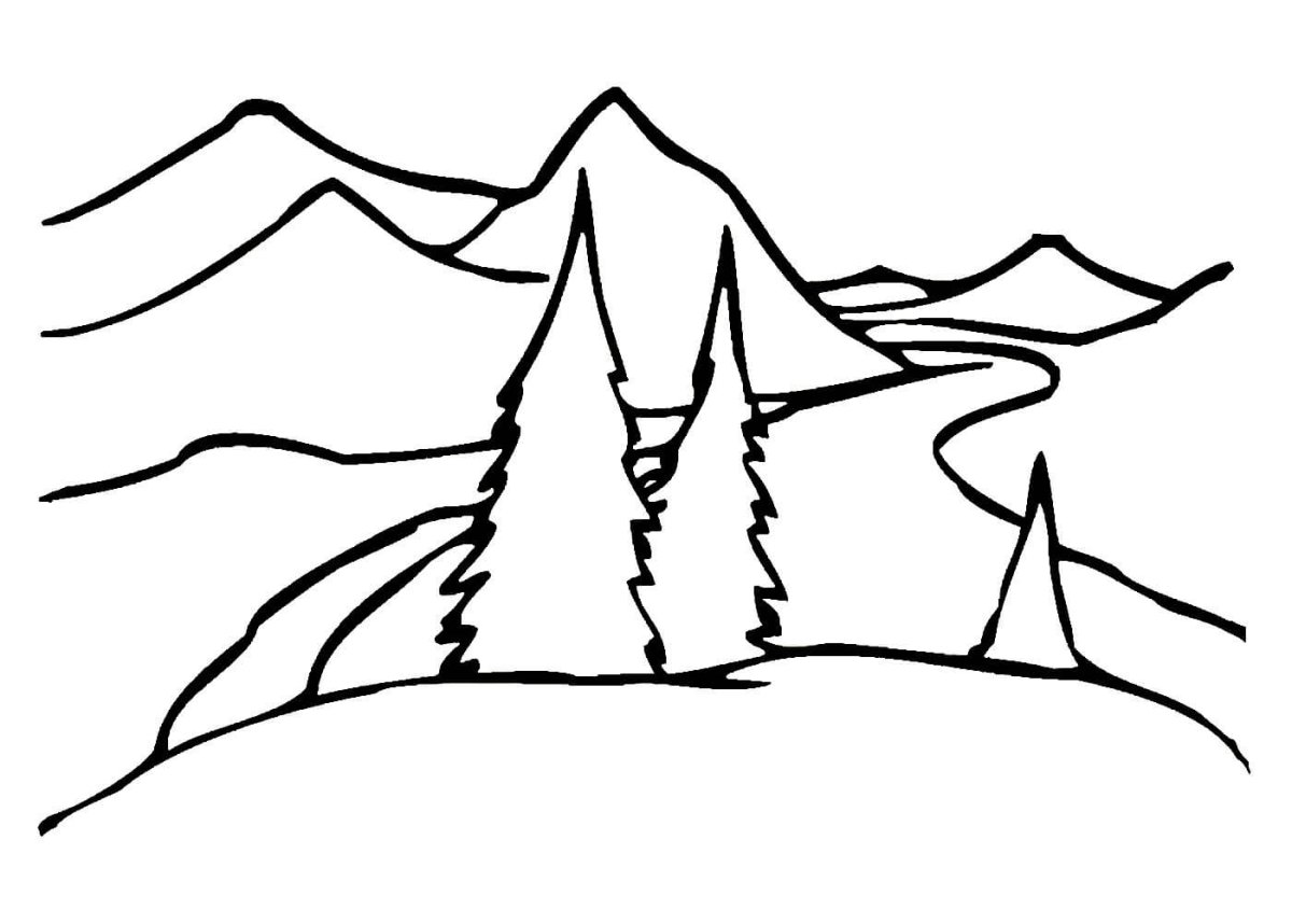 Горы рисунок