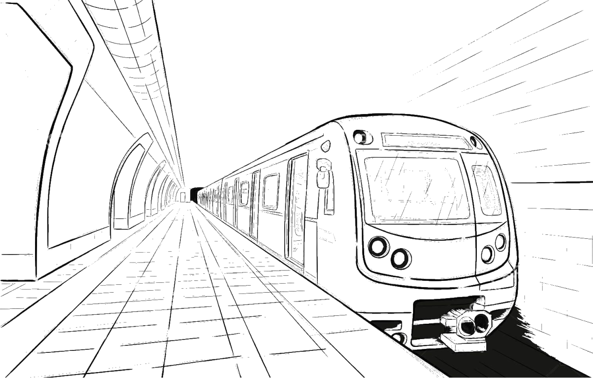 Раскраска пассажирский поезд