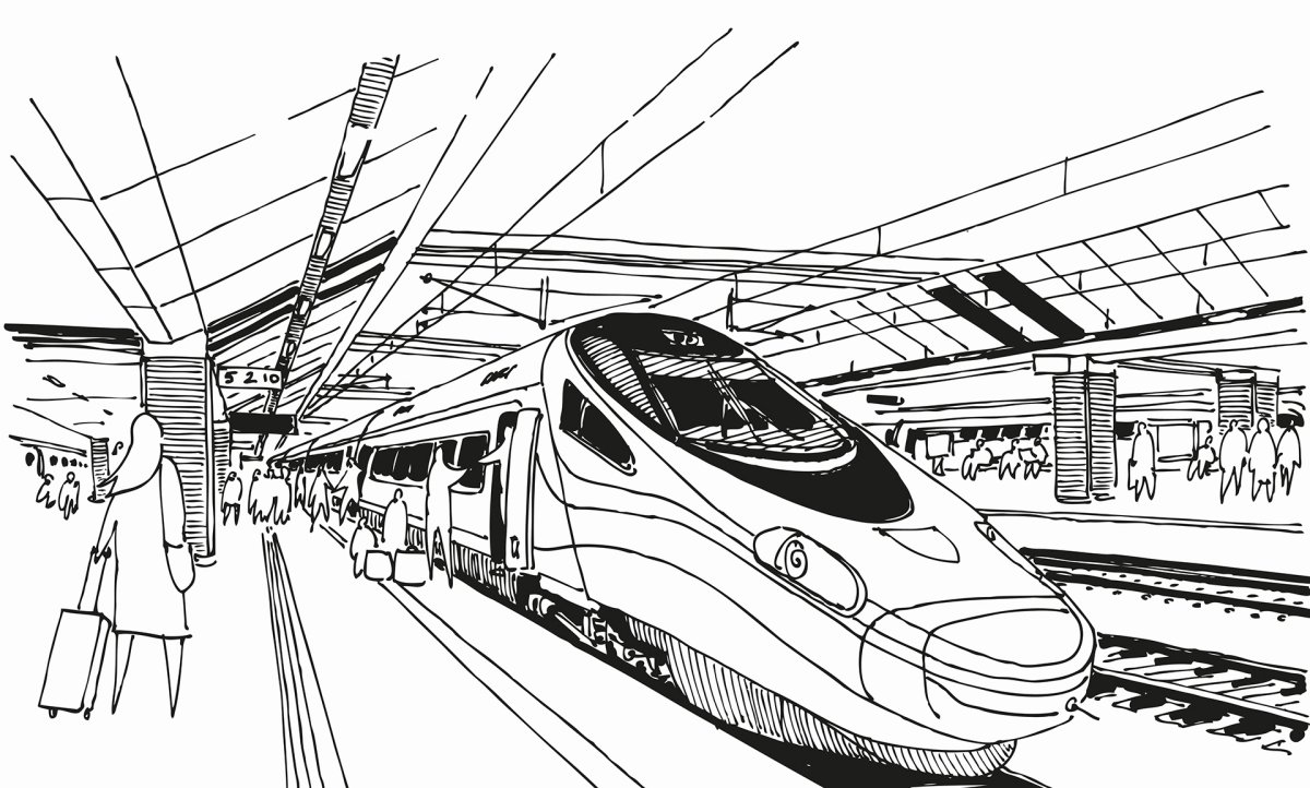 Скоростной поезд раскраска