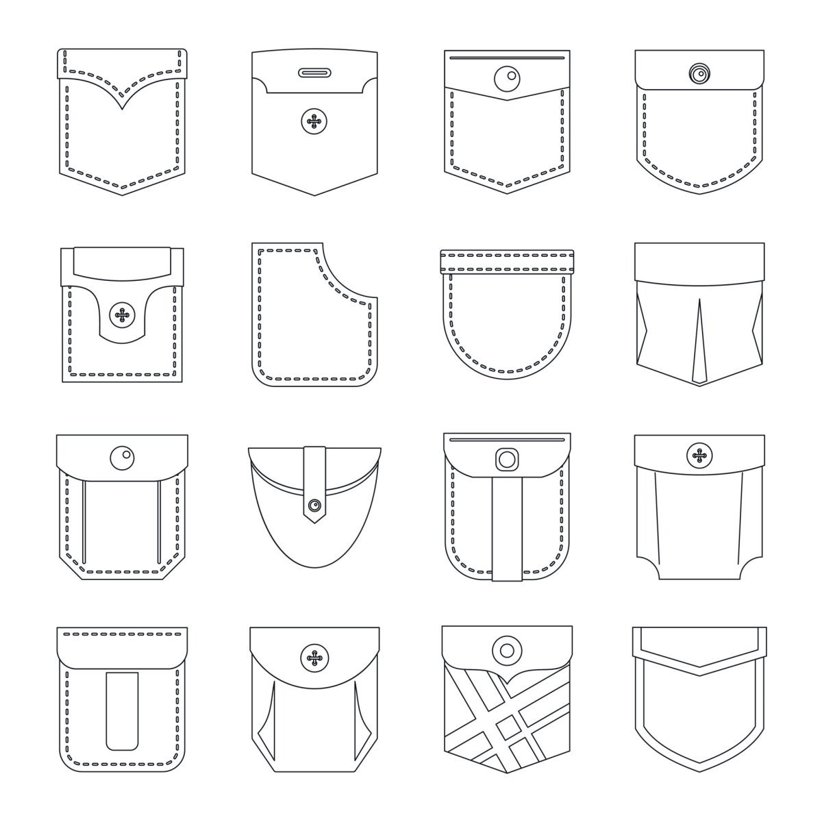 Формы накладных карманов