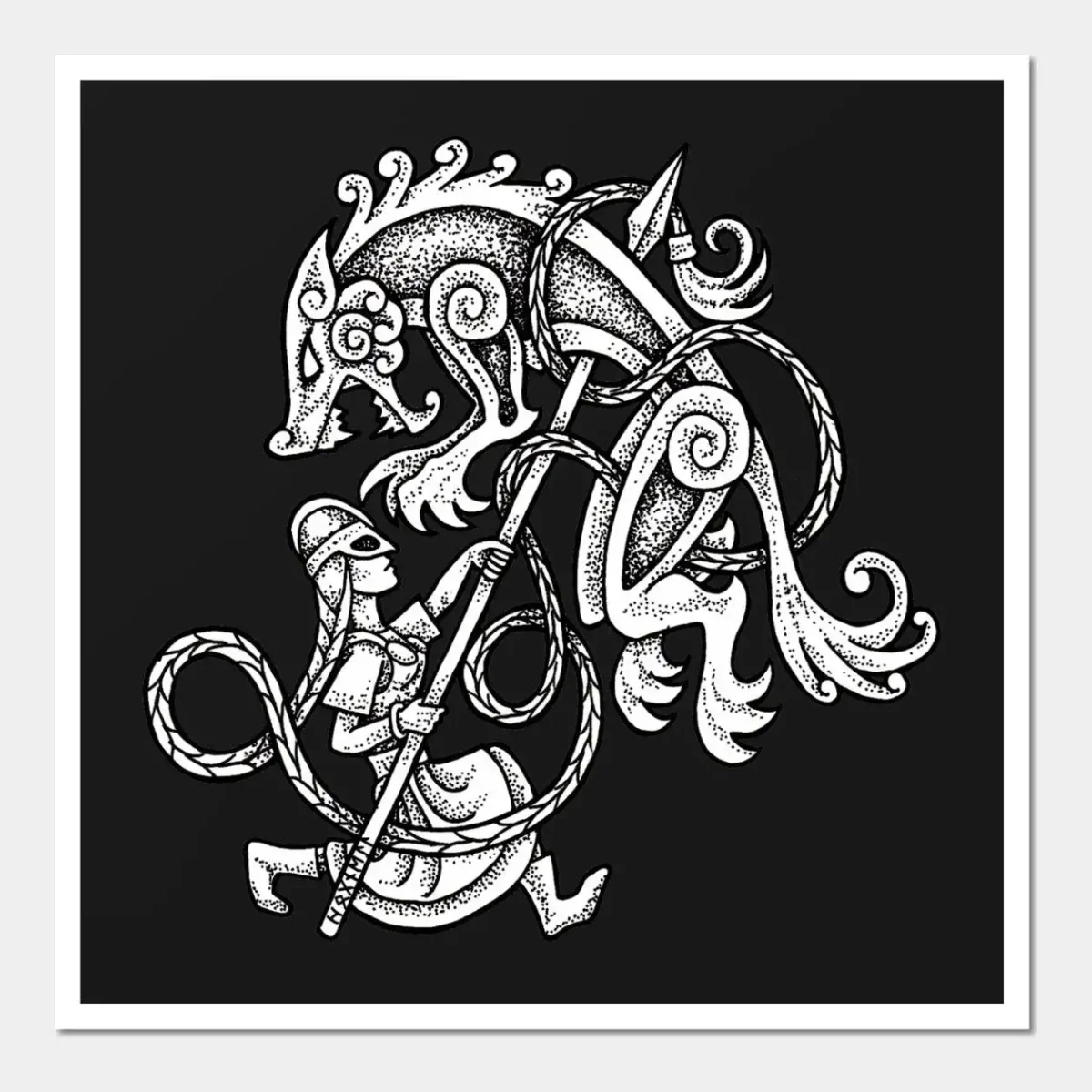 Скандинавский орнамент Фенрир