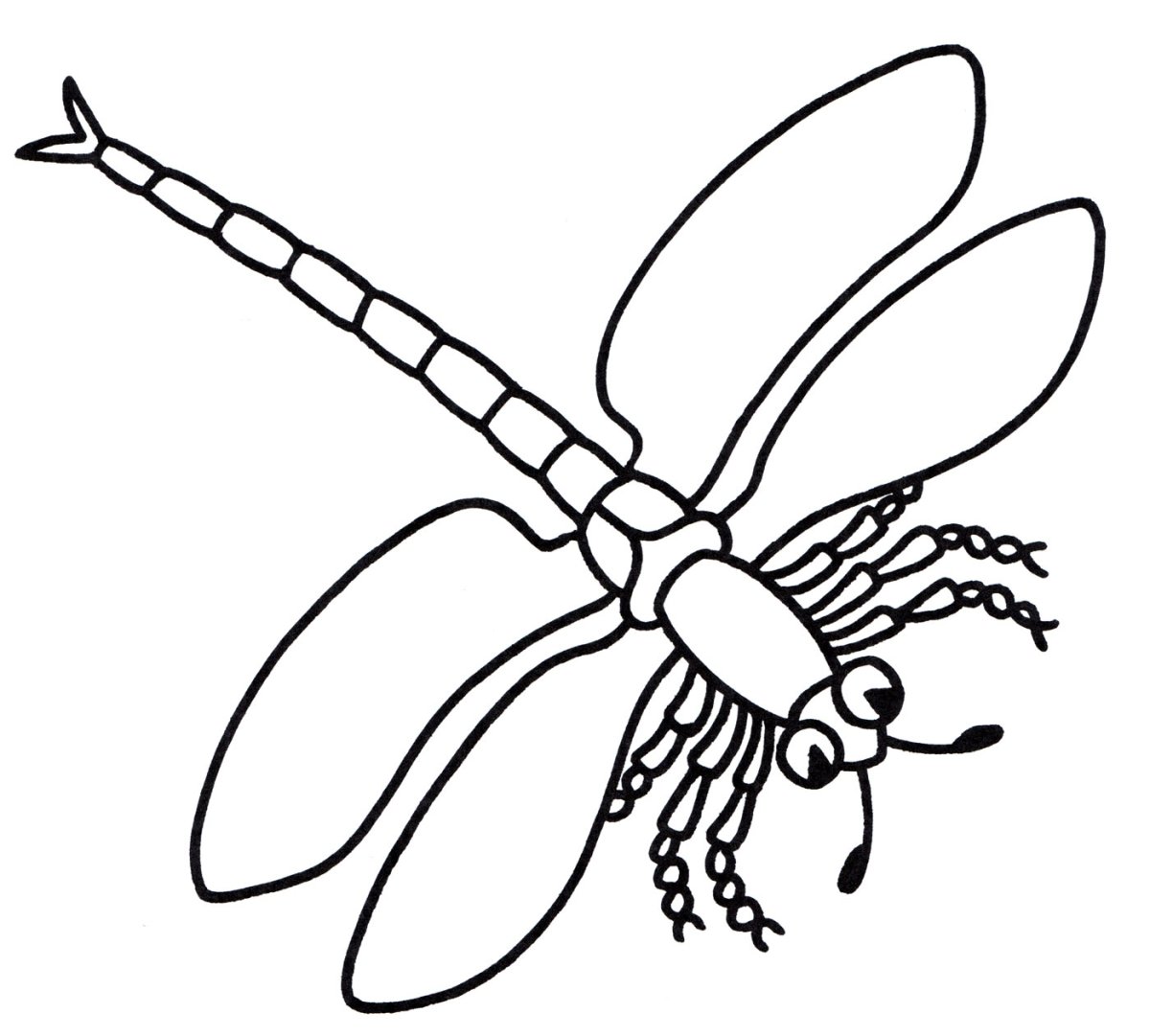 Стрекоза раскраска