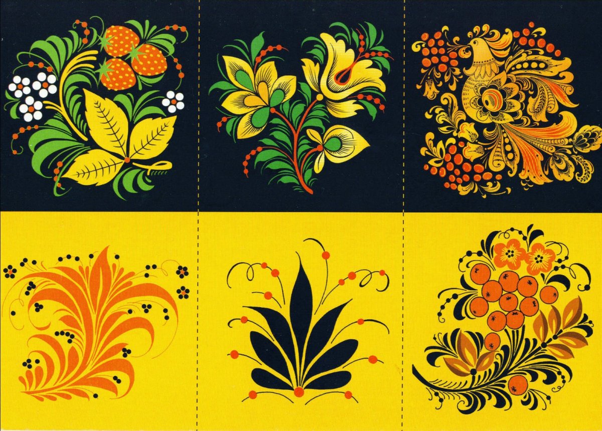 Хохлома узоры трафареты