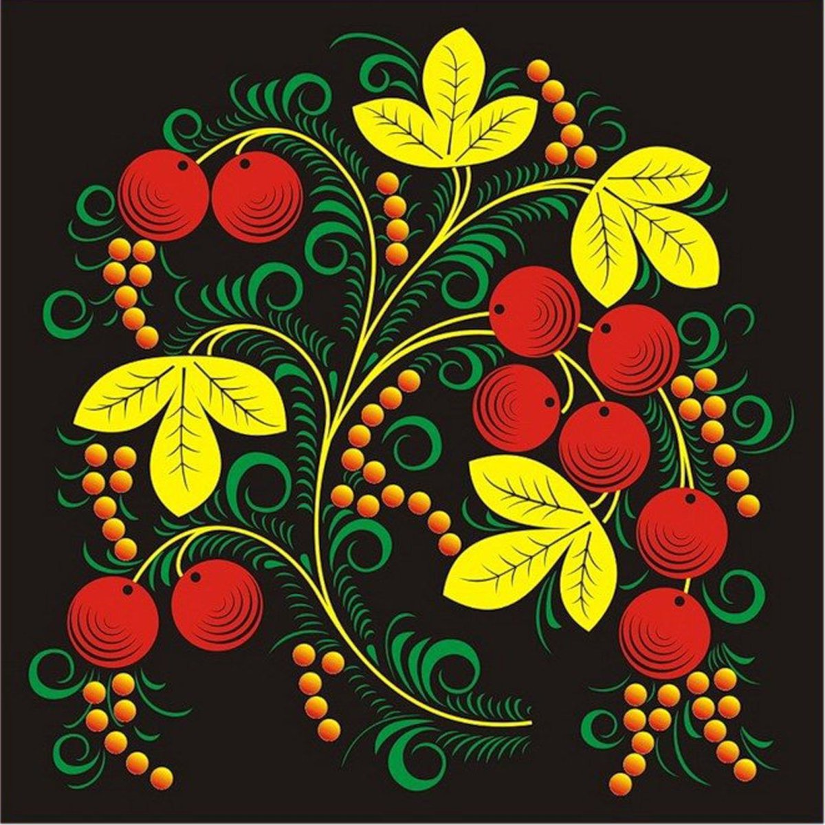 Паттерн Хохлома бесшовный