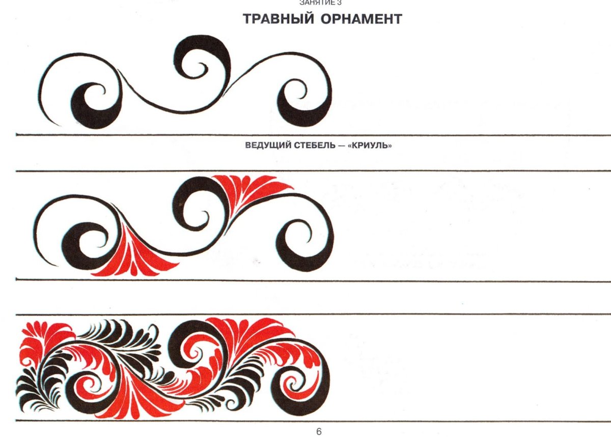 Хохломская роспись травяной узор