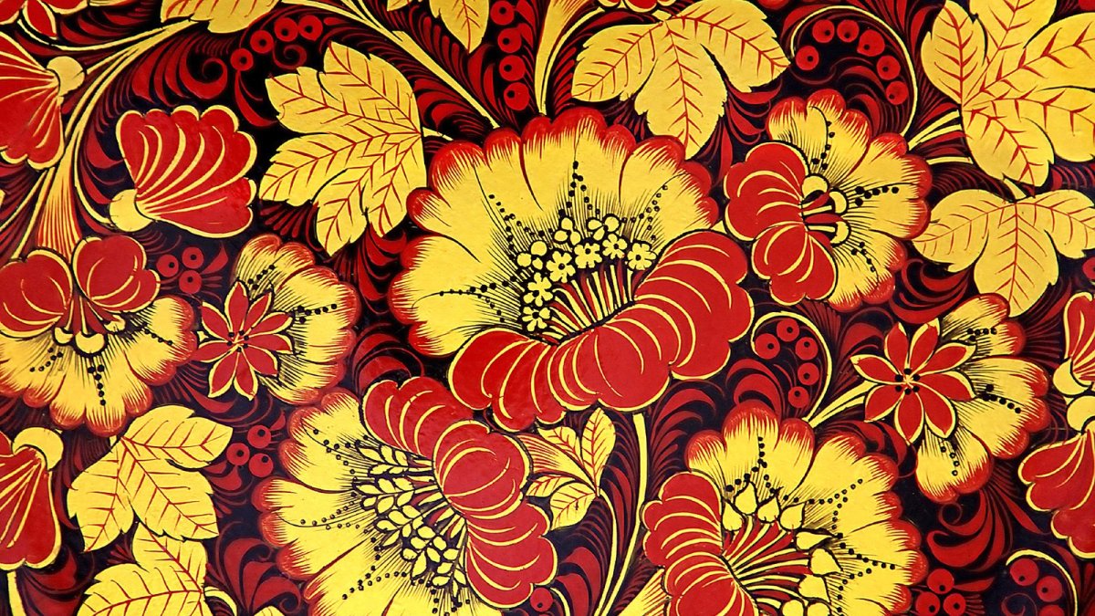 Хохломской орнамент в полосе