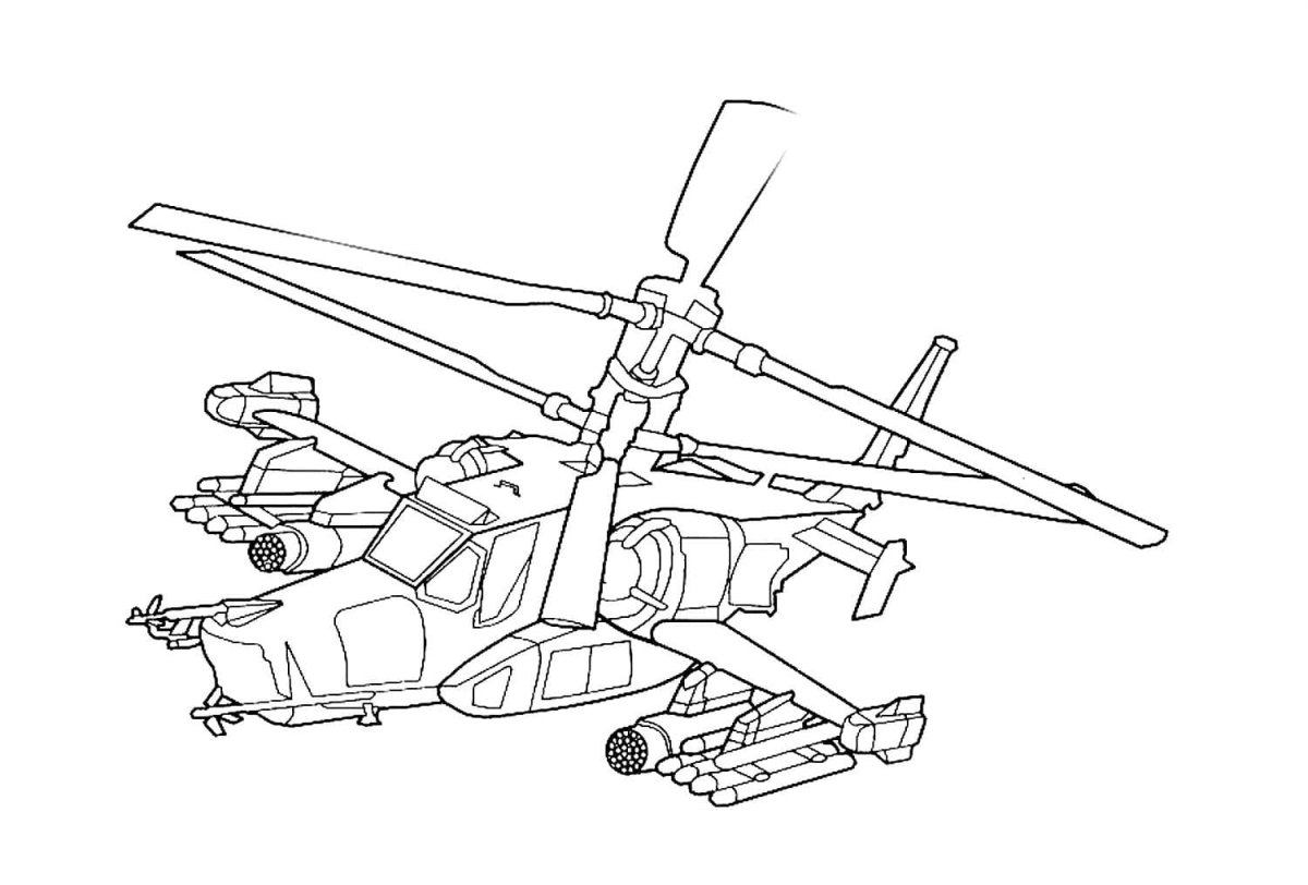 Вертолет Хелли раскраска