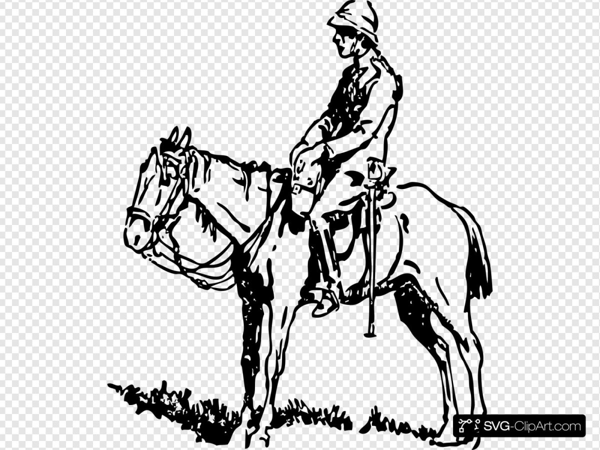 Пастух на лошади рисунок