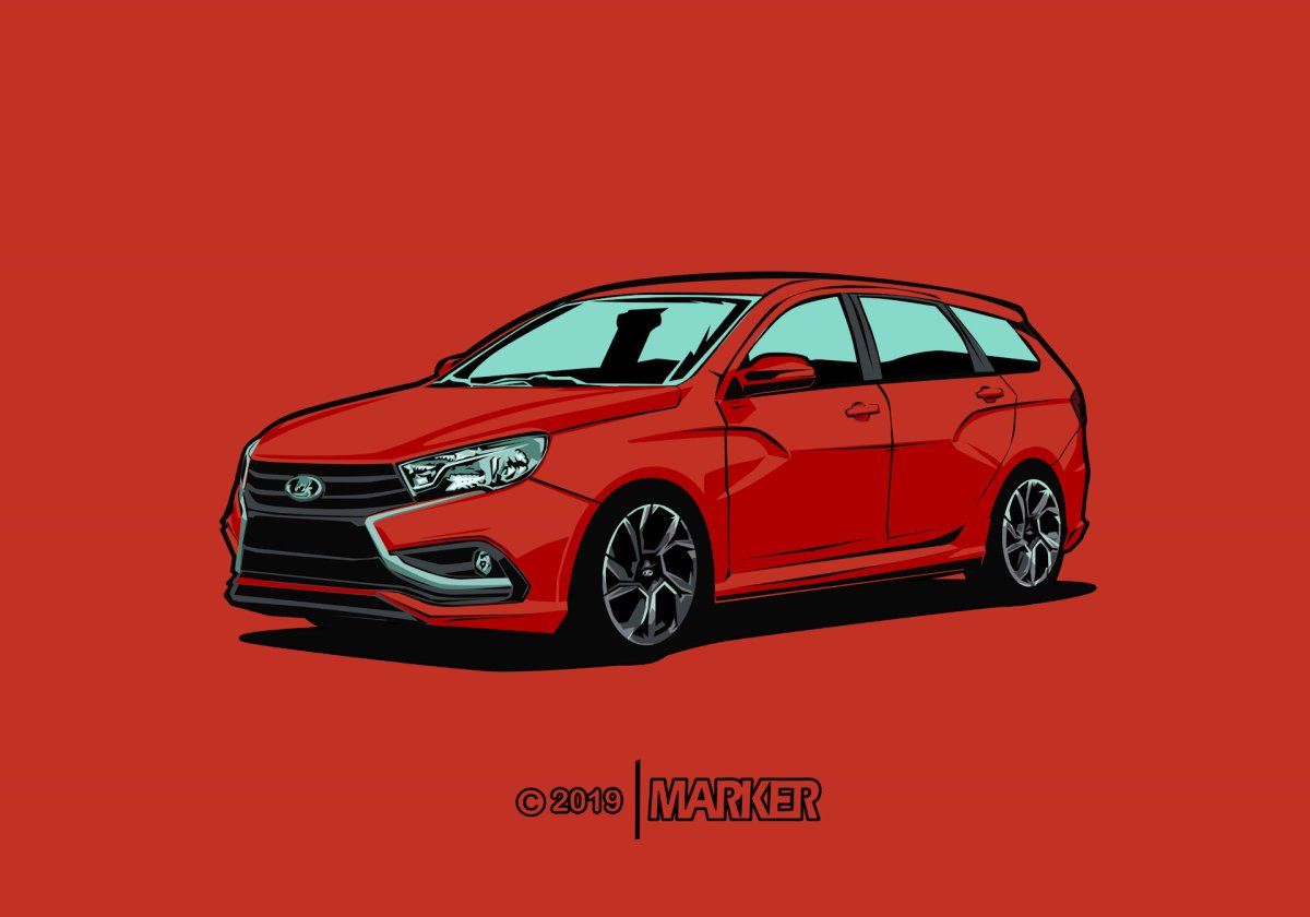 Раскраска Лада Веста св кросс