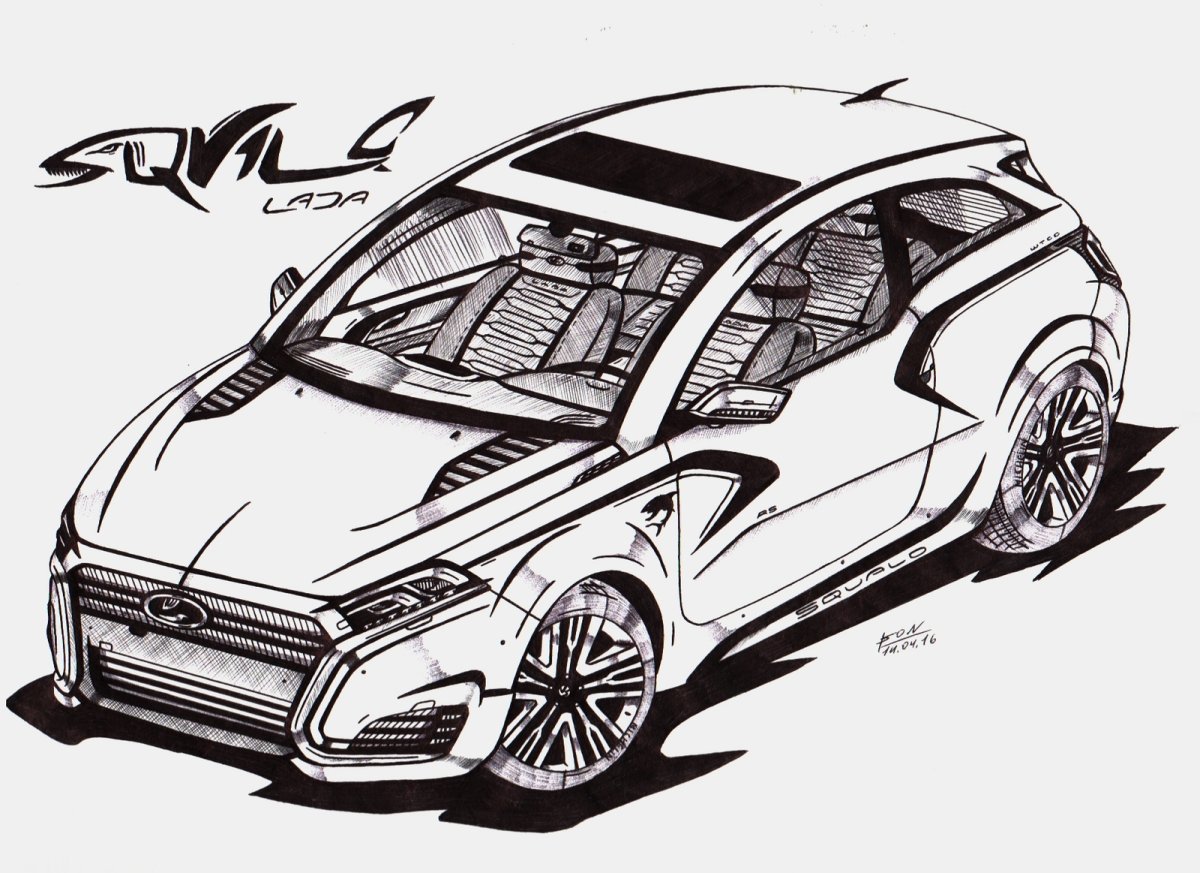 Раскраска Лада Веста св кросс