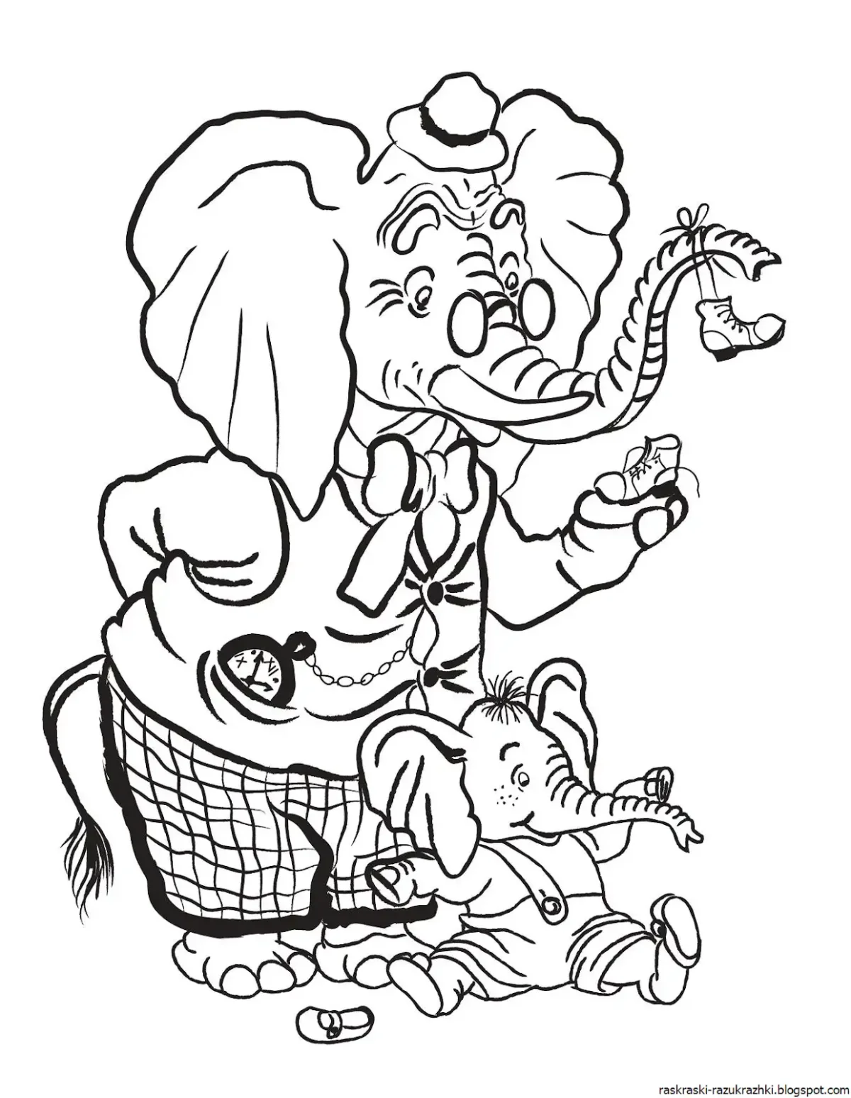 Чуковский Айболит раскраска