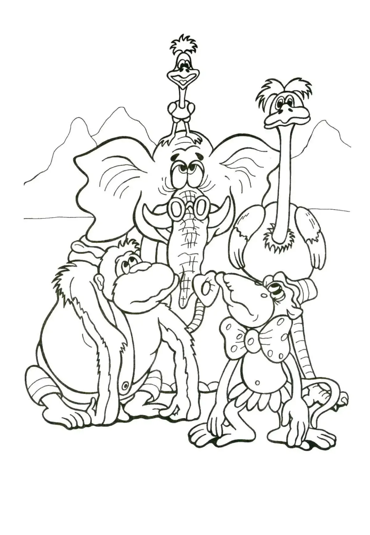 Раскраска Бармалей Чуковского