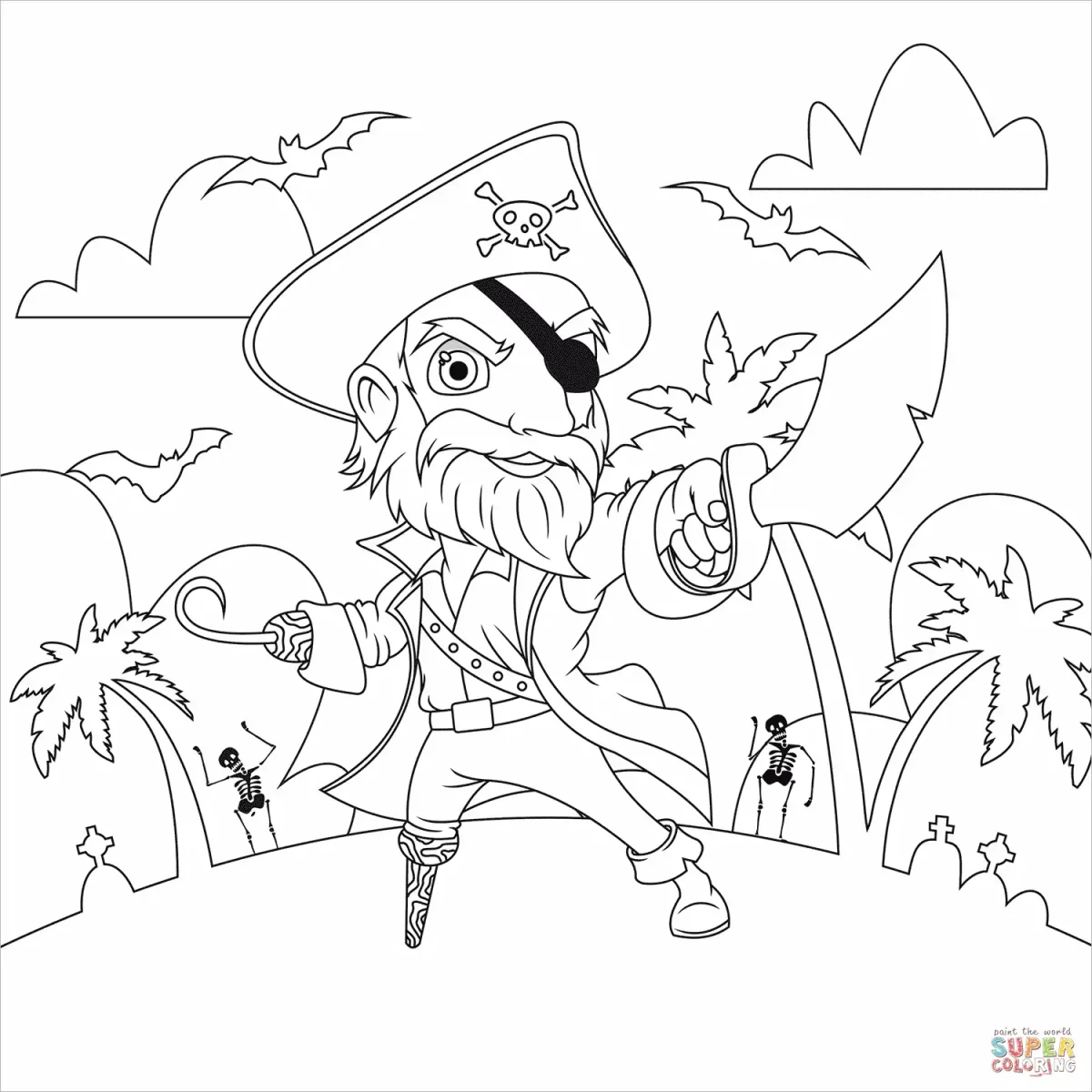 Бармалей раскраска по книге Чуковского