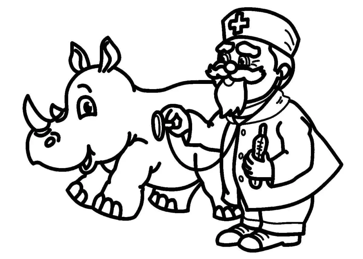 Раскраска сказка доктор Айболит