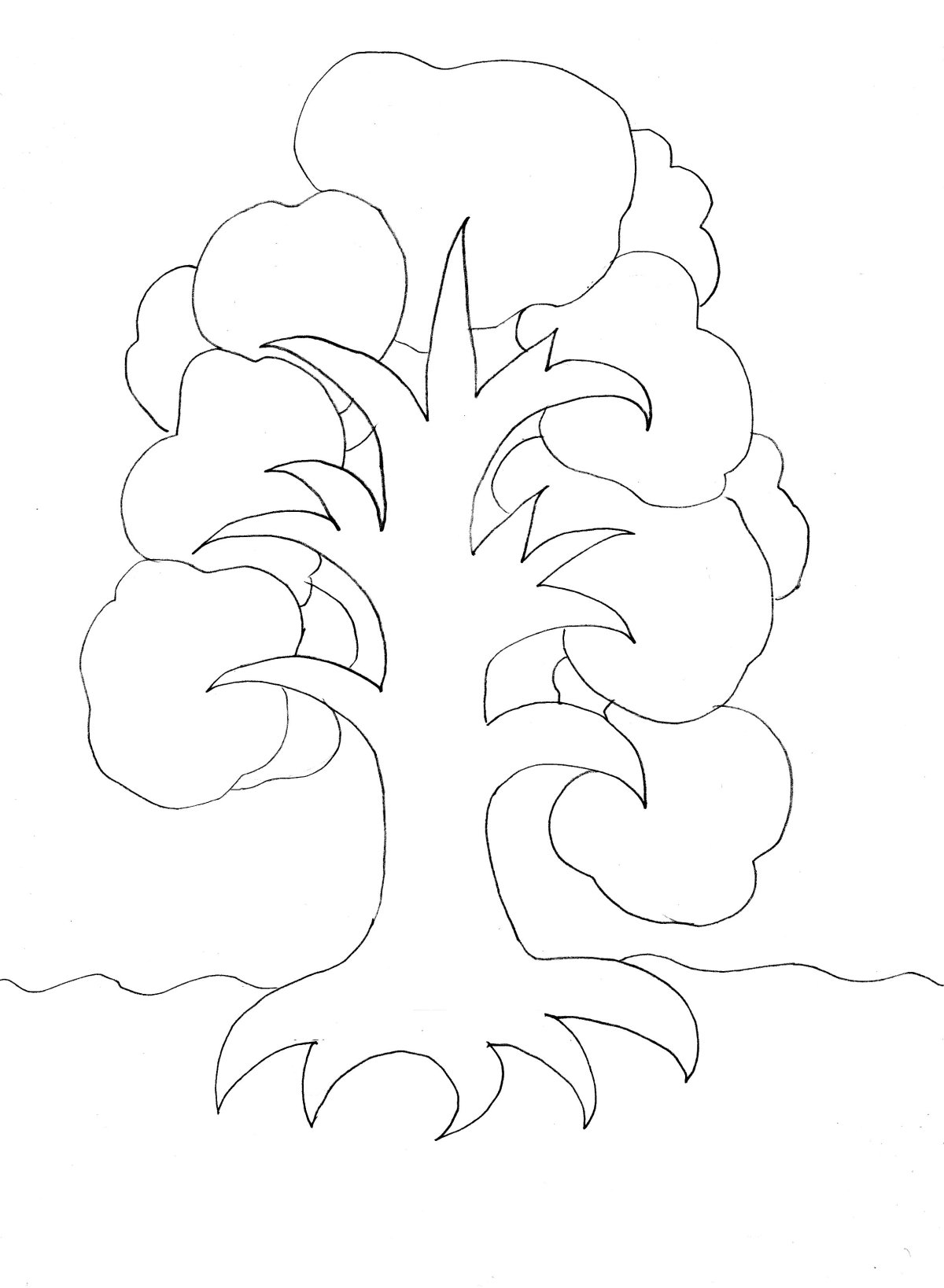 Денежное дерево рисунок карандашом