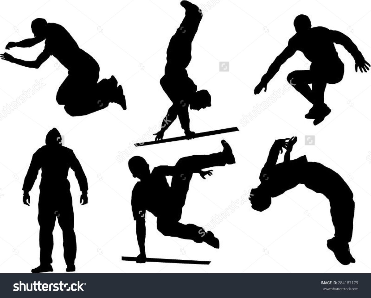 Силуэт паркурщика