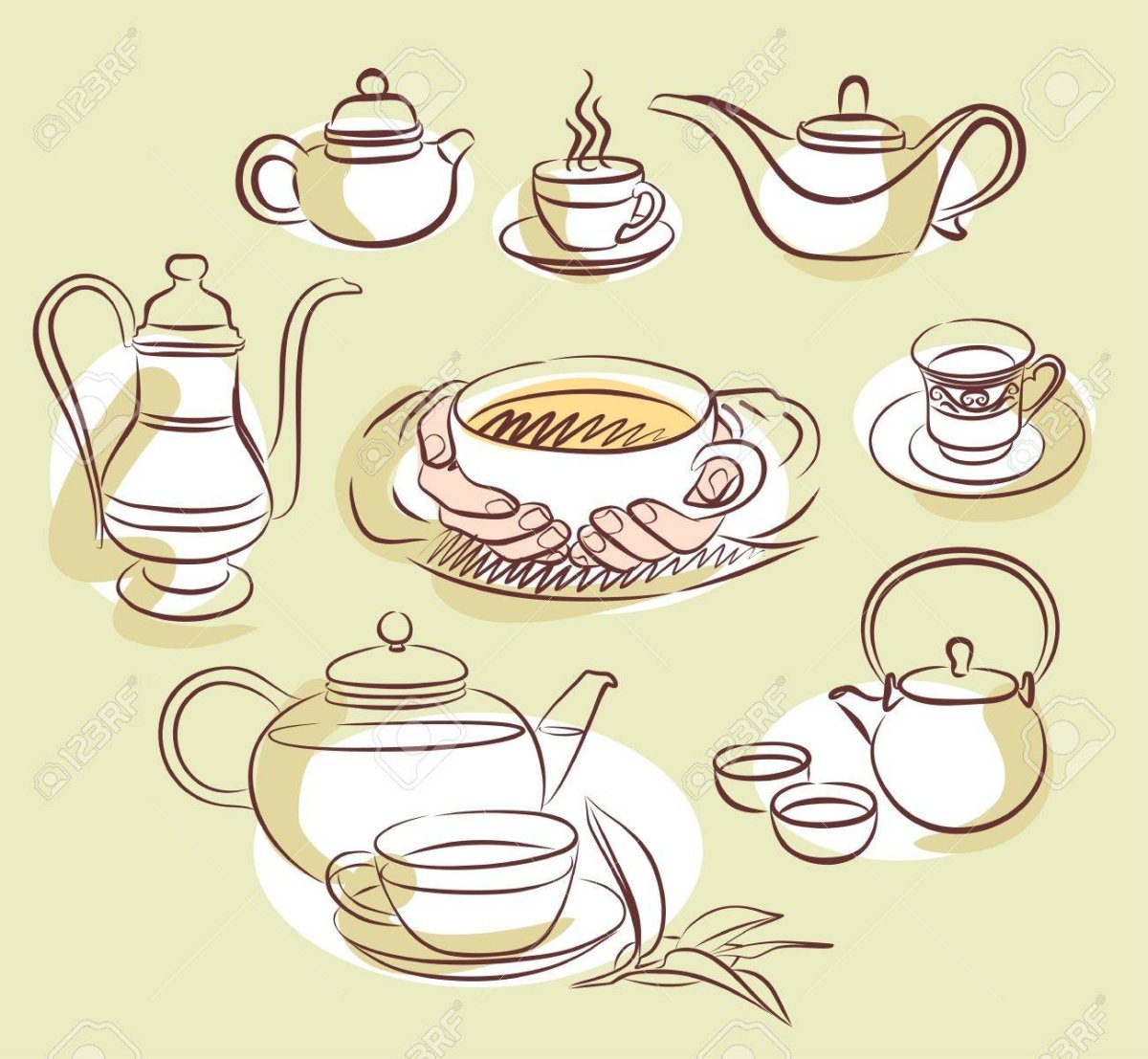 Рисование чайный сервиз