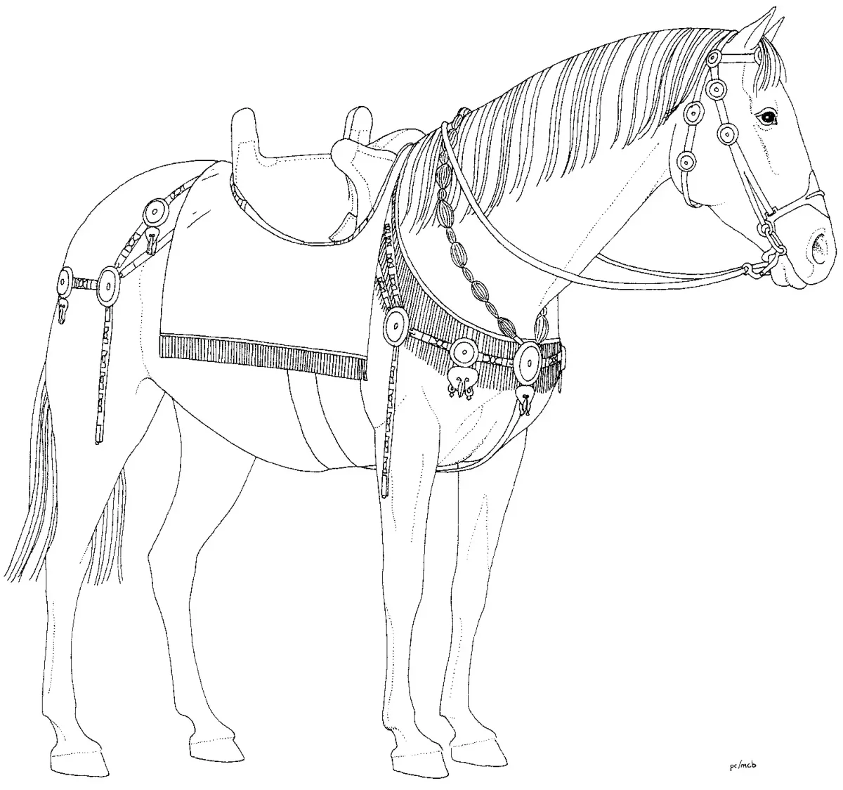 Раскраска лошадка с седлом