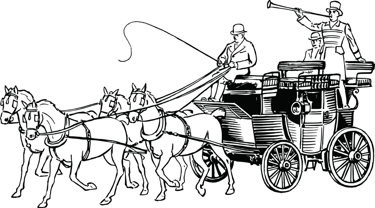 Лошадь с повозкой раскраска
