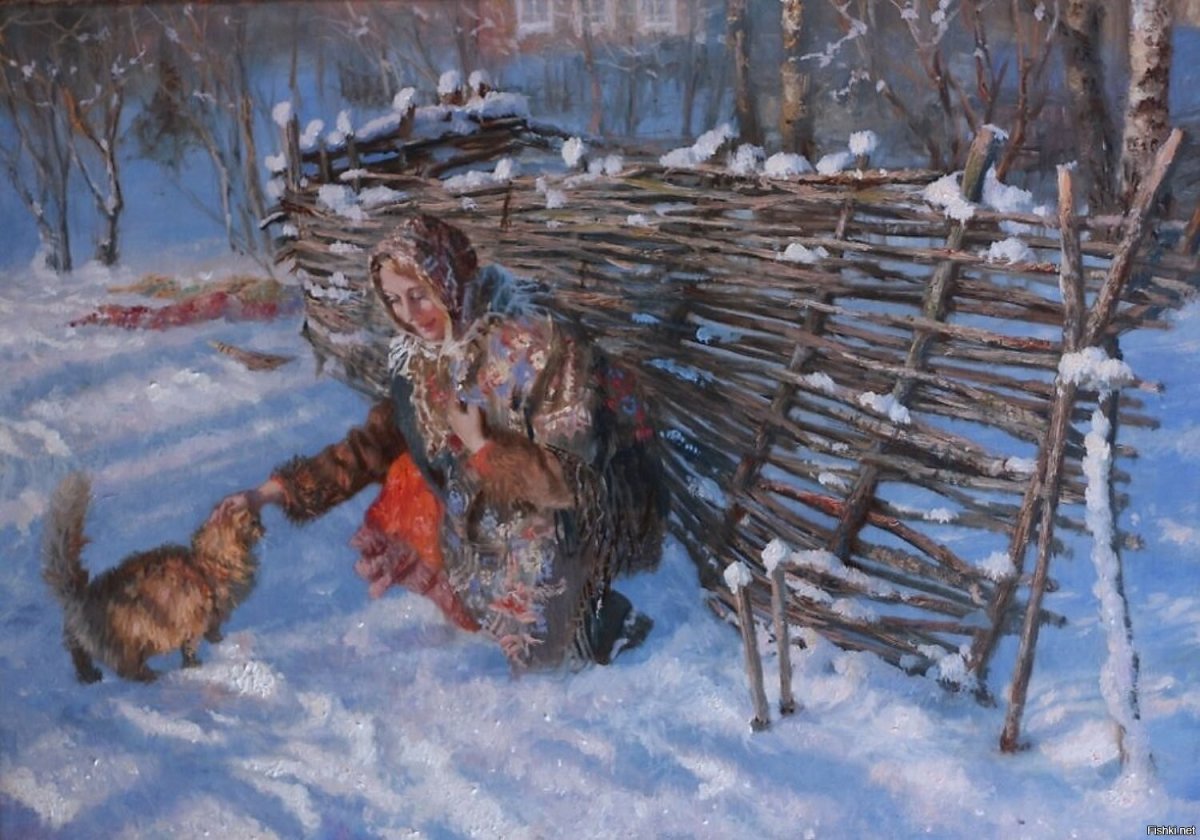 Художник Аверин зимние забавы