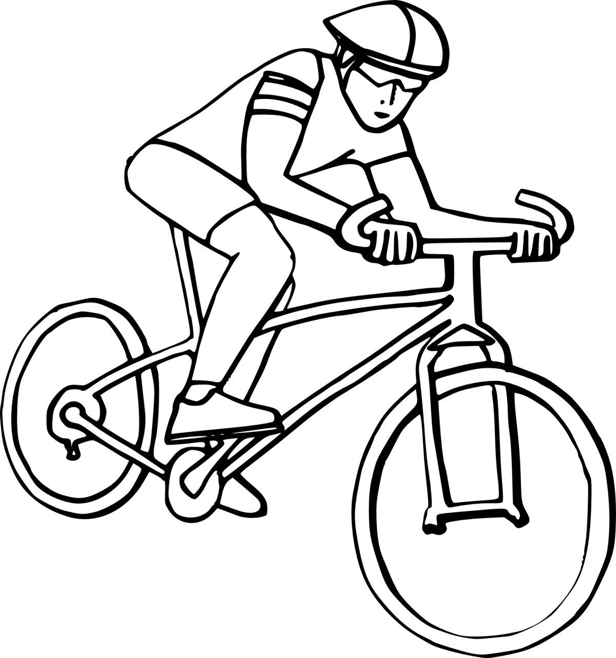 Раскраска езда на велосипеде