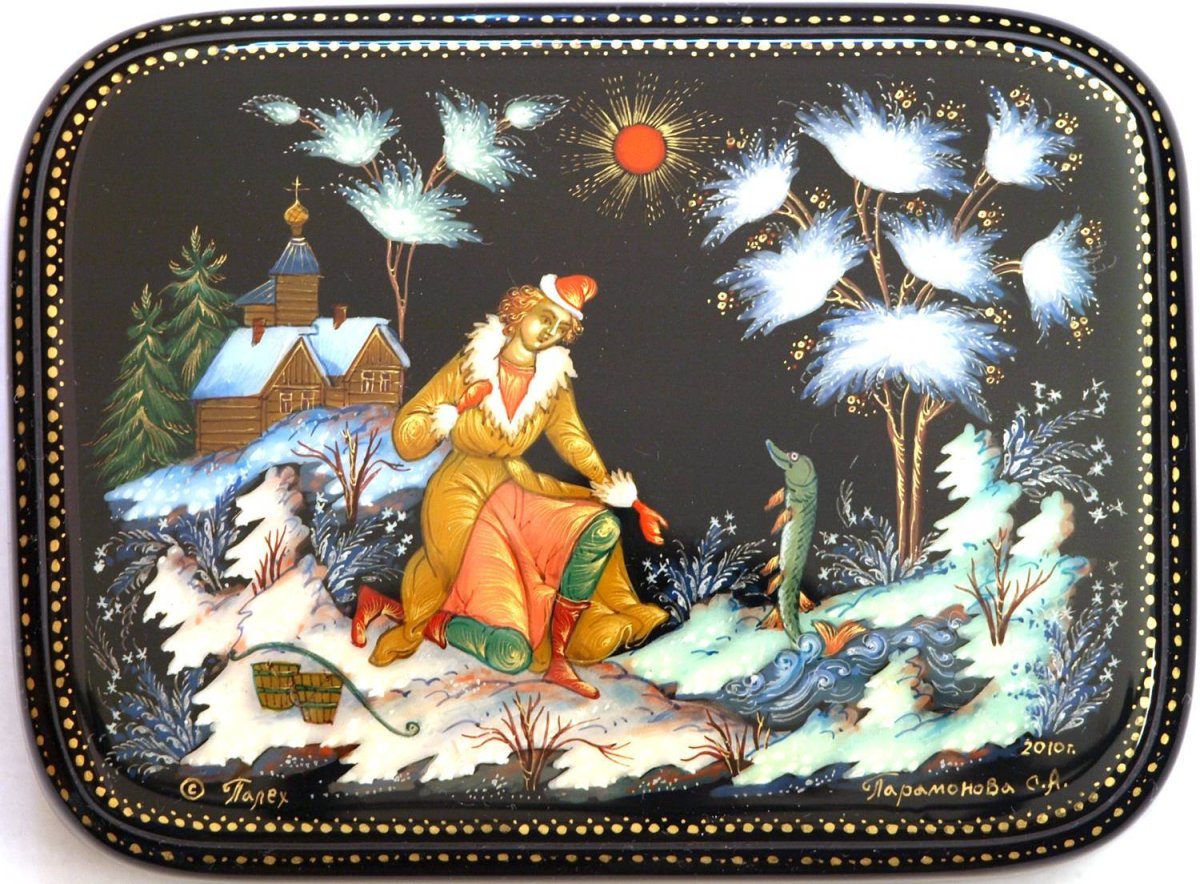 Лаковая миниатюра Федоскино Палех