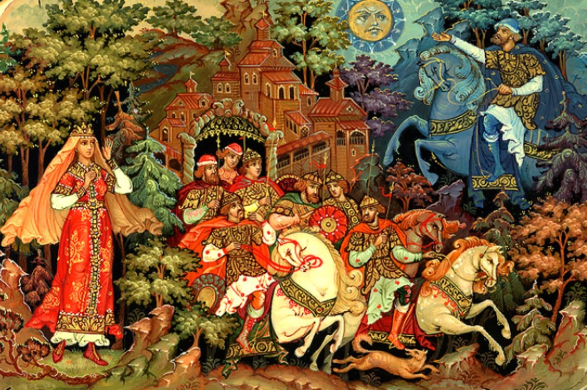 Палехская роспись сказки Пушкина