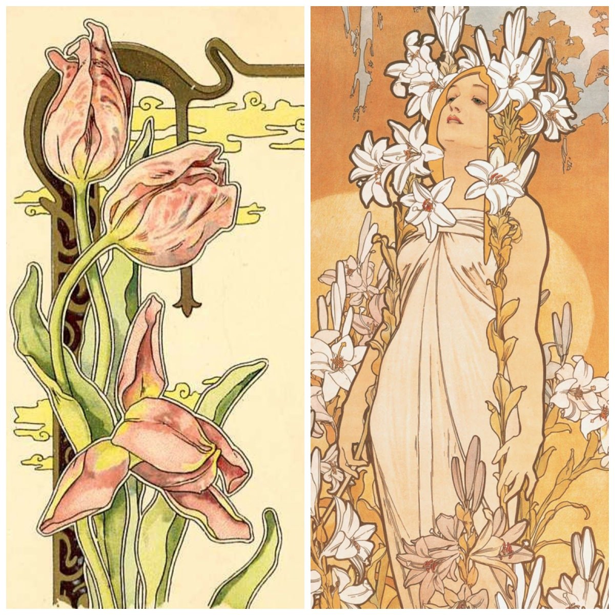 Альфонс Муха лилии