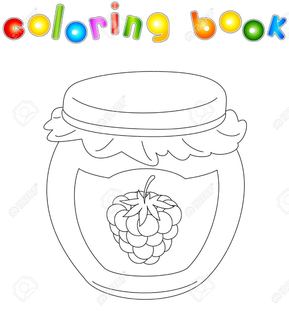 Банка с вареньем раскраска для детей