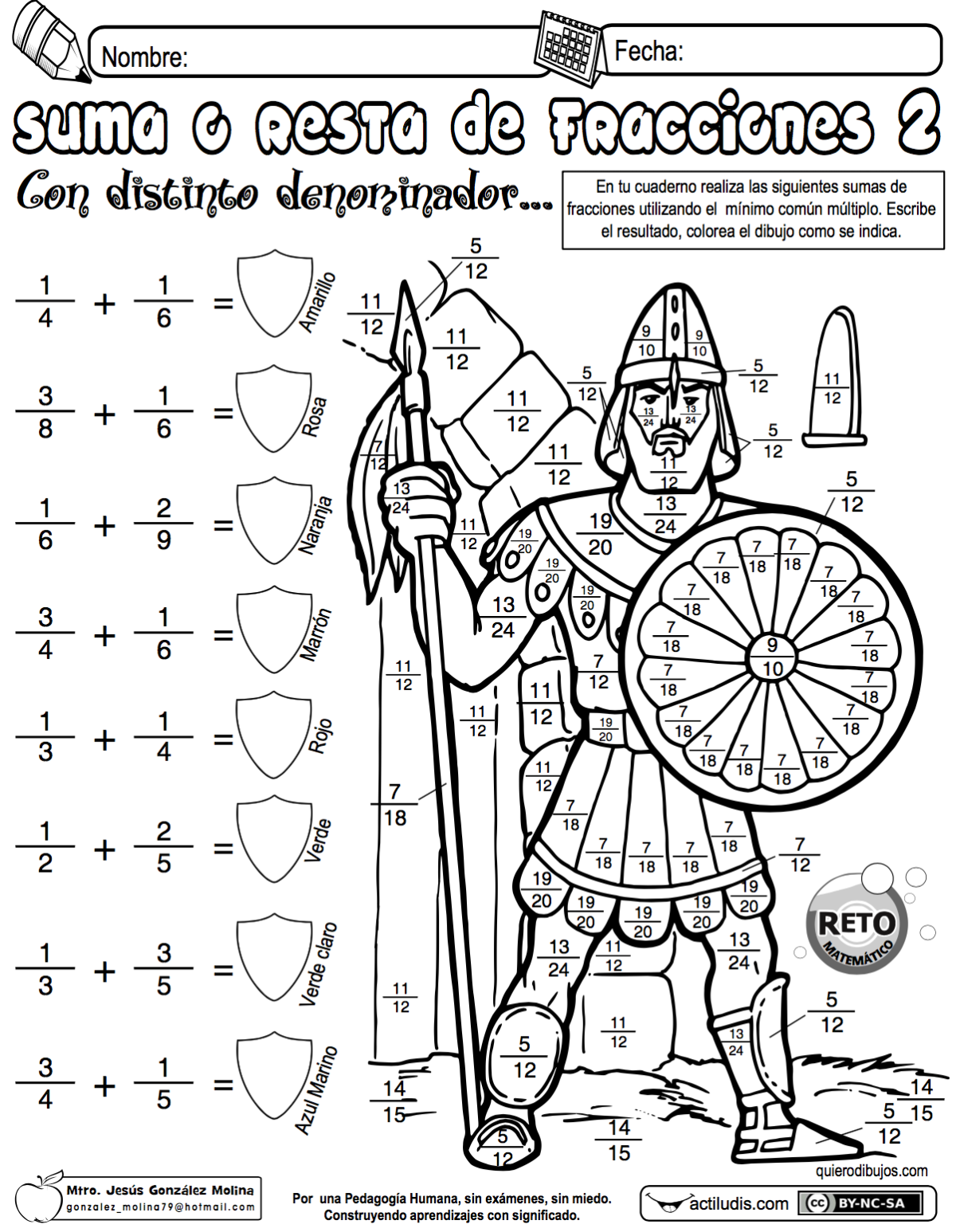 Раскраска по дробям