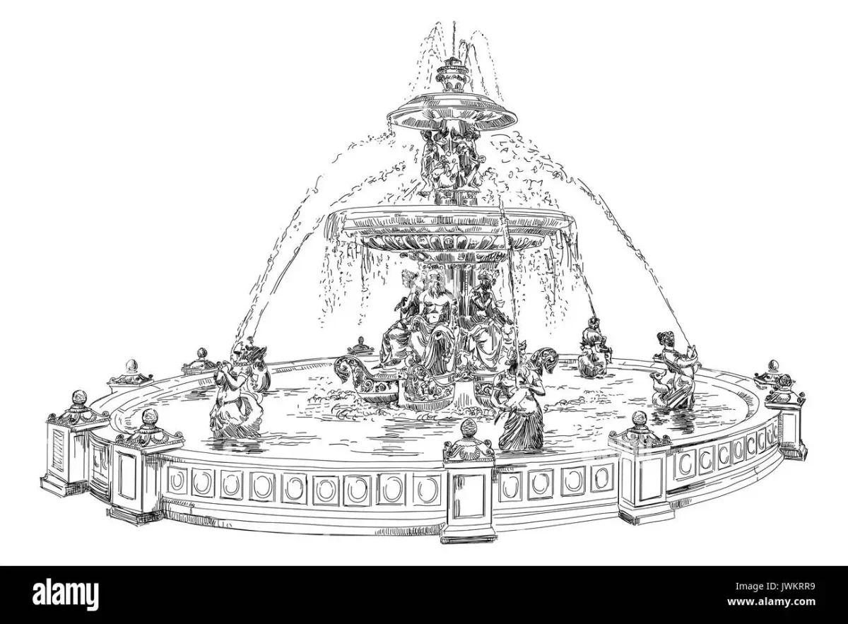 Эскиз фонтана в стиле Барокко
