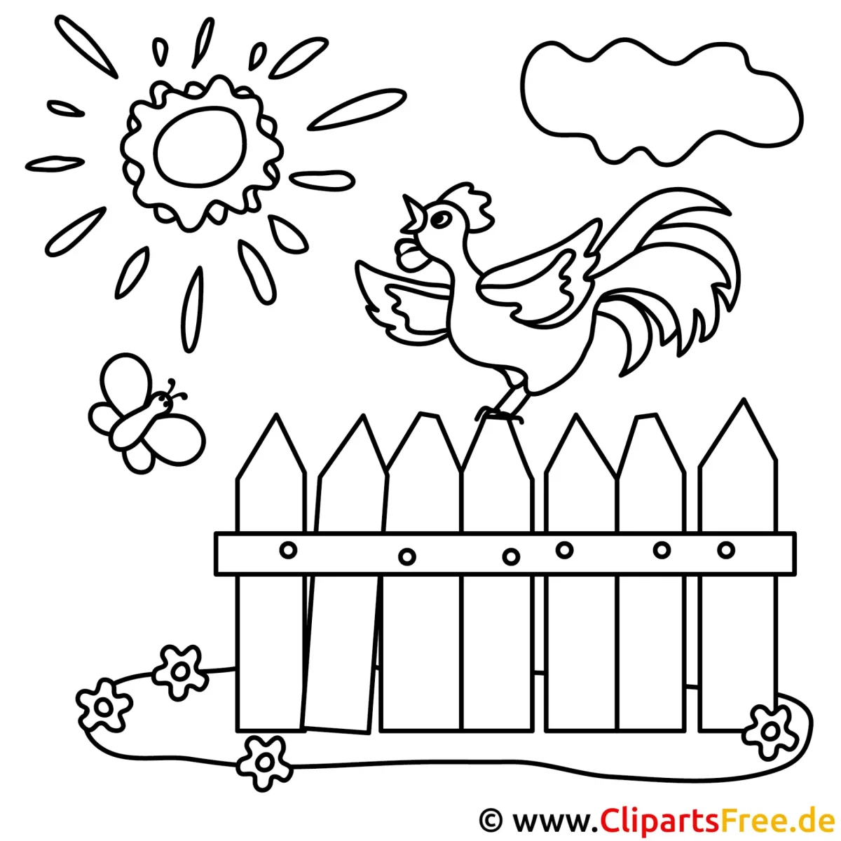 Петушок раскраска антистресс