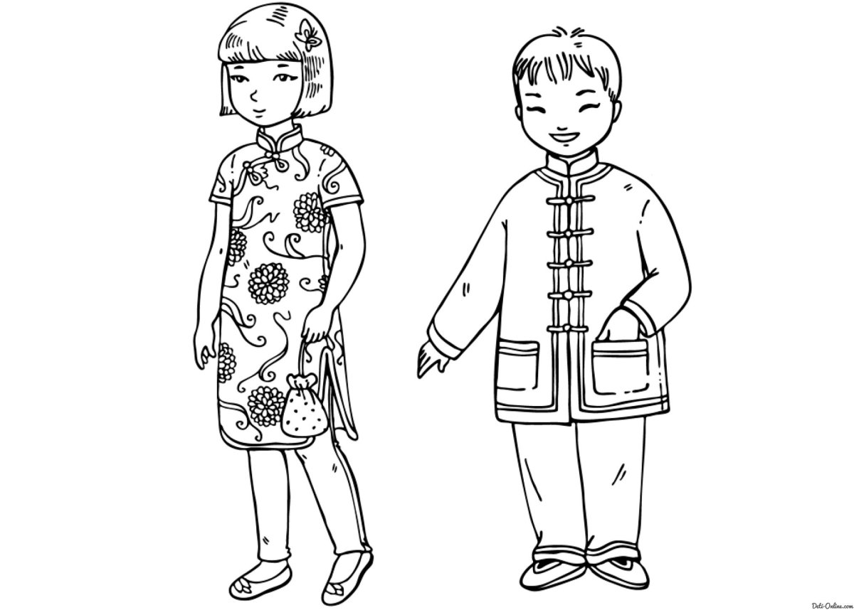 Костюм раскраска для детей