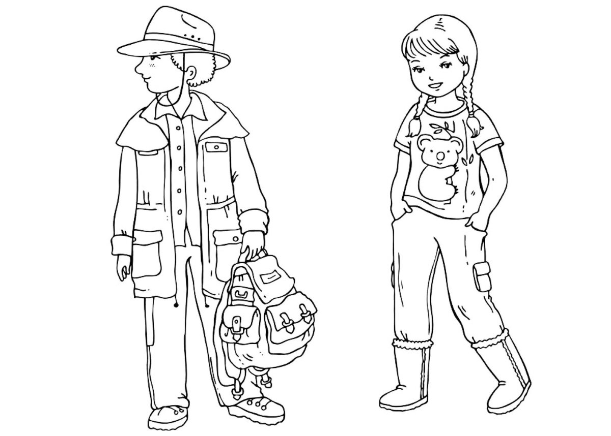 Раскраска одежда для мальчиков