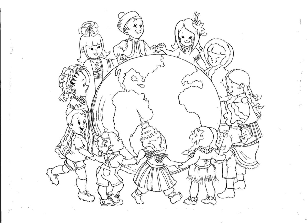 Хоровод дружбы раскраска