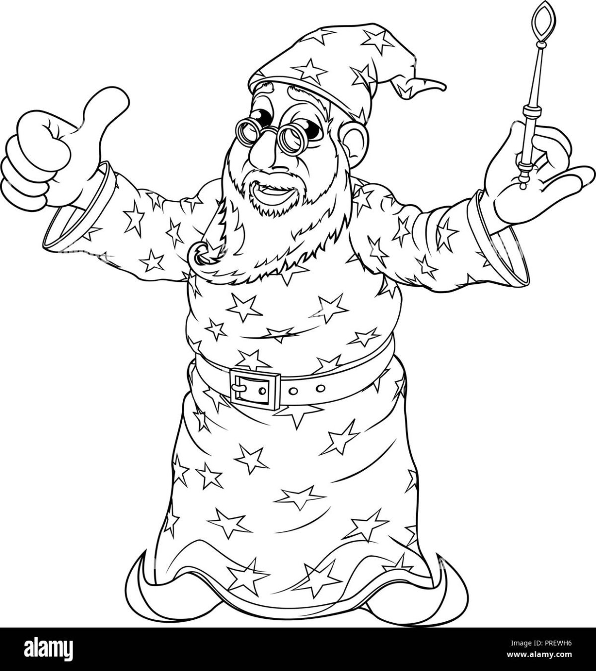 Колдун раскраска